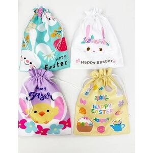 Set of 4 Easter Gift Bags with Bunny and Chick Designs